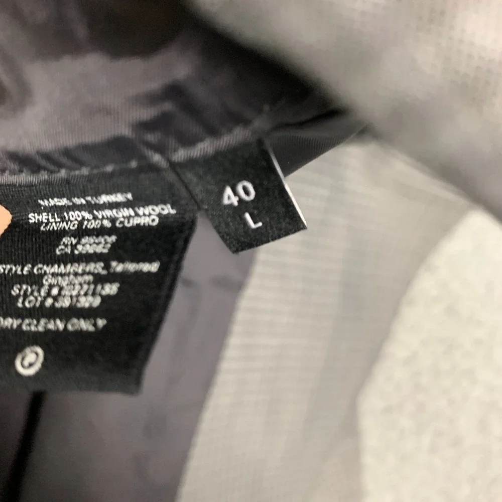 Theory Chambers Blazer 40L Gray Gingham Slim‎ Tailored Wool Sport Coat Jacket